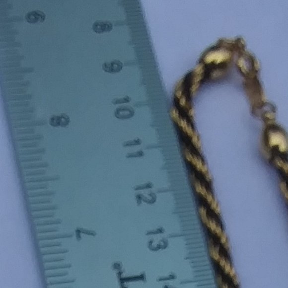 Vintage Trifari TM gold and black twist rope style necklace - Picture 16 of 16